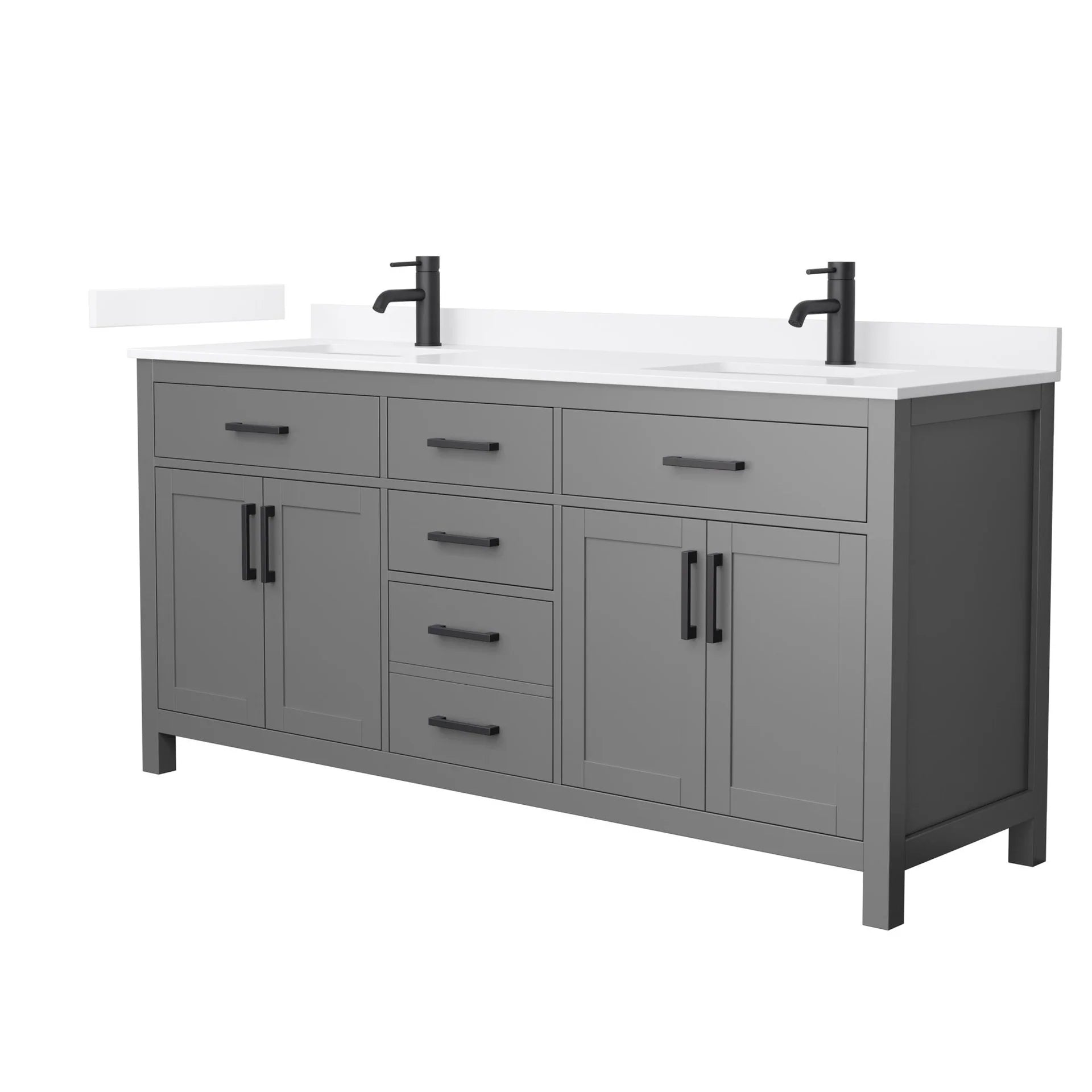 Beckett Bathroom Vanity with Countertop Double Sink Single hole Faucet Setup