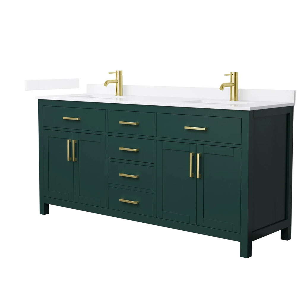 Beckett Bathroom Vanity with Countertop Double Sink Single hole Faucet Setup