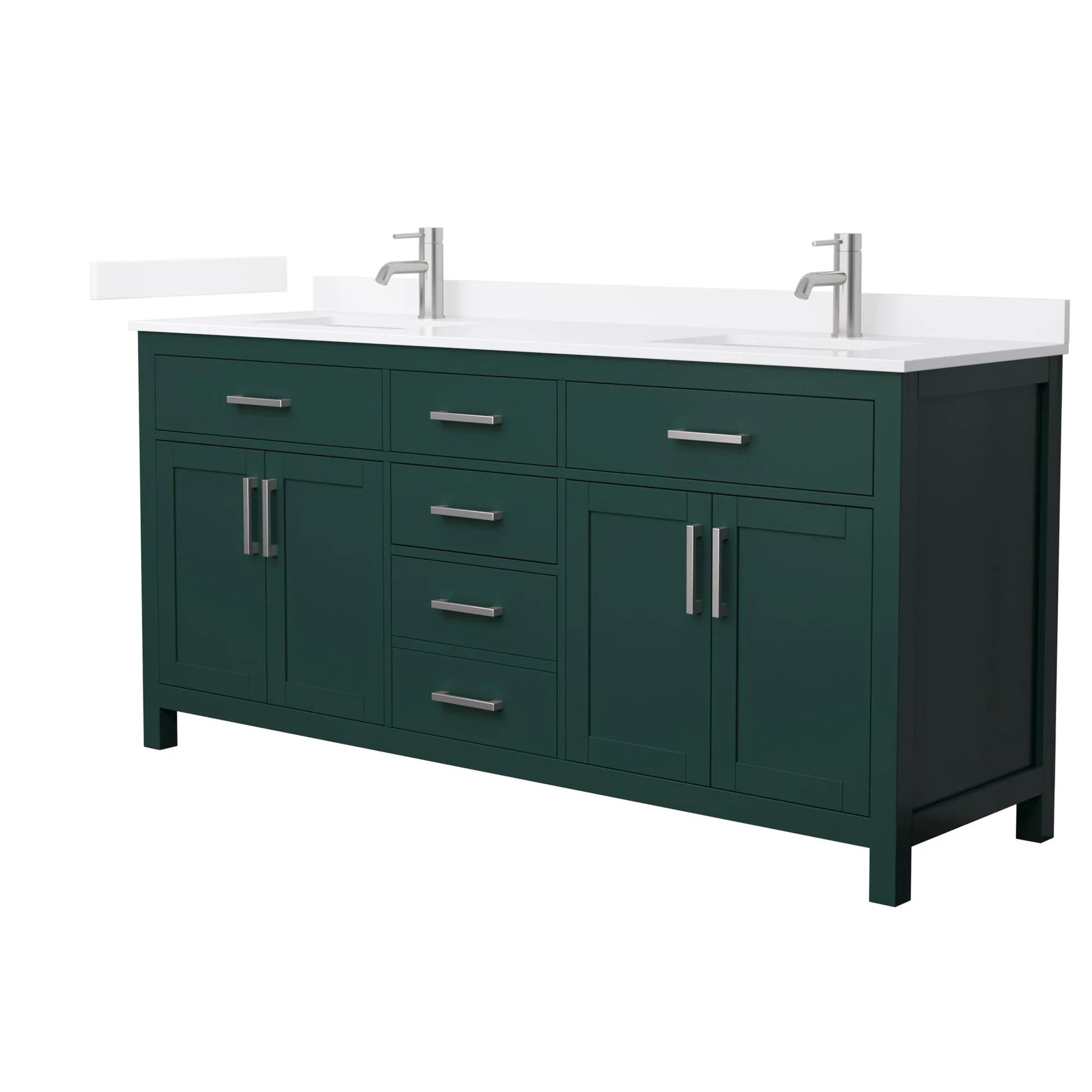 Beckett Bathroom Vanity with Countertop Double Sink Single hole Faucet Setup