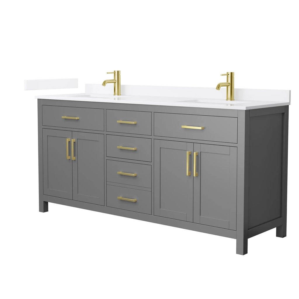 Beckett Bathroom Vanity with Countertop Double Sink Single hole Faucet Setup