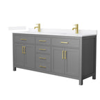 Beckett Bathroom Vanity with Countertop Double Sink Single hole Faucet Setup