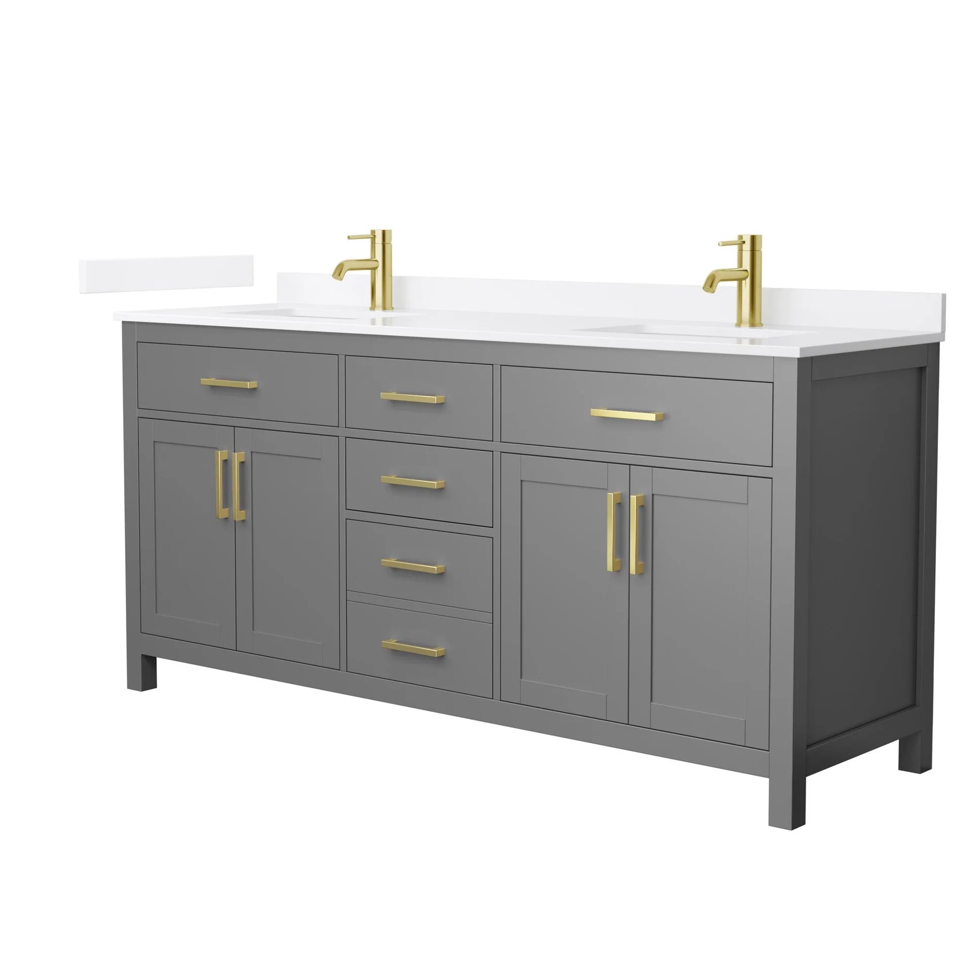Beckett Bathroom Vanity with Countertop Double Sink Single hole Faucet Setup