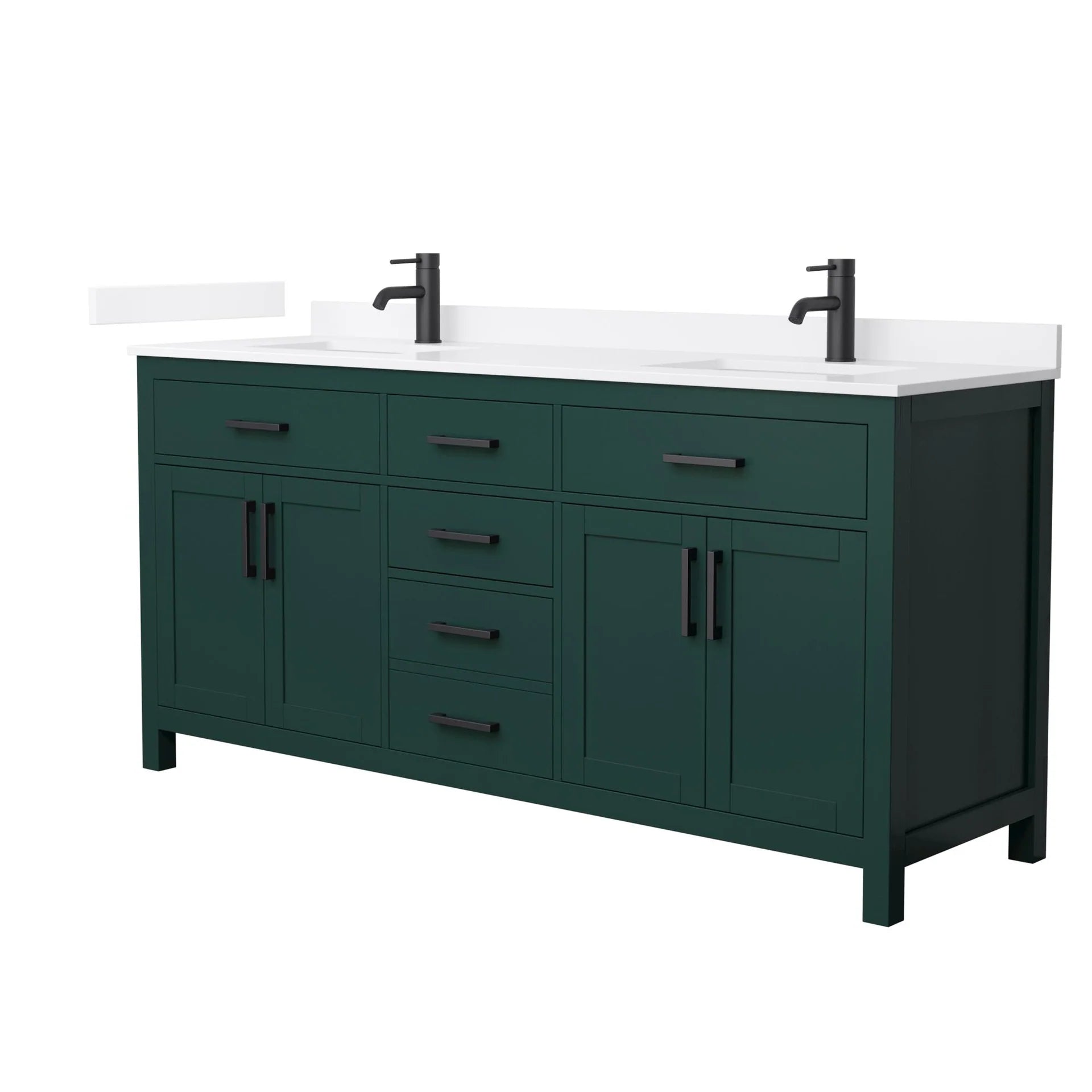 Beckett Bathroom Vanity with Countertop Double Sink Single hole Faucet Setup