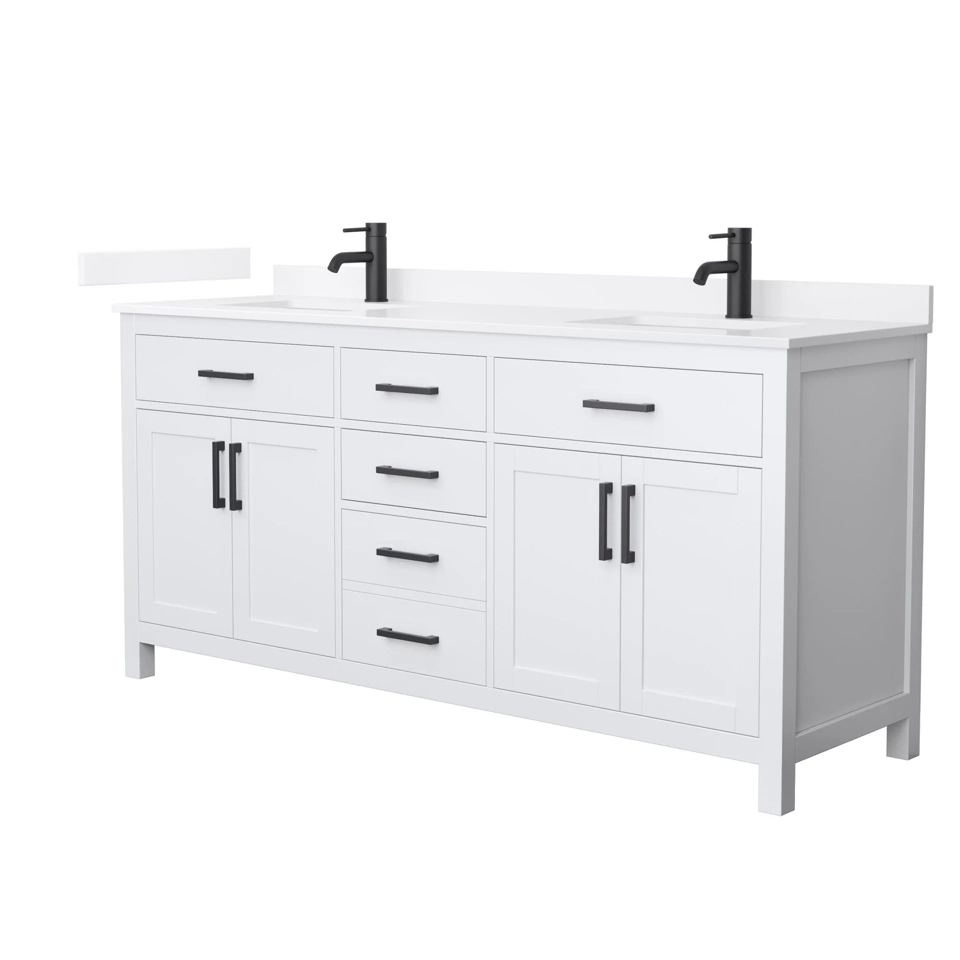 Beckett Bathroom Vanity with Countertop Double Sink Single hole Faucet Setup