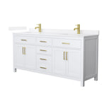 Beckett Bathroom Vanity with Countertop Double Sink Single hole Faucet Setup