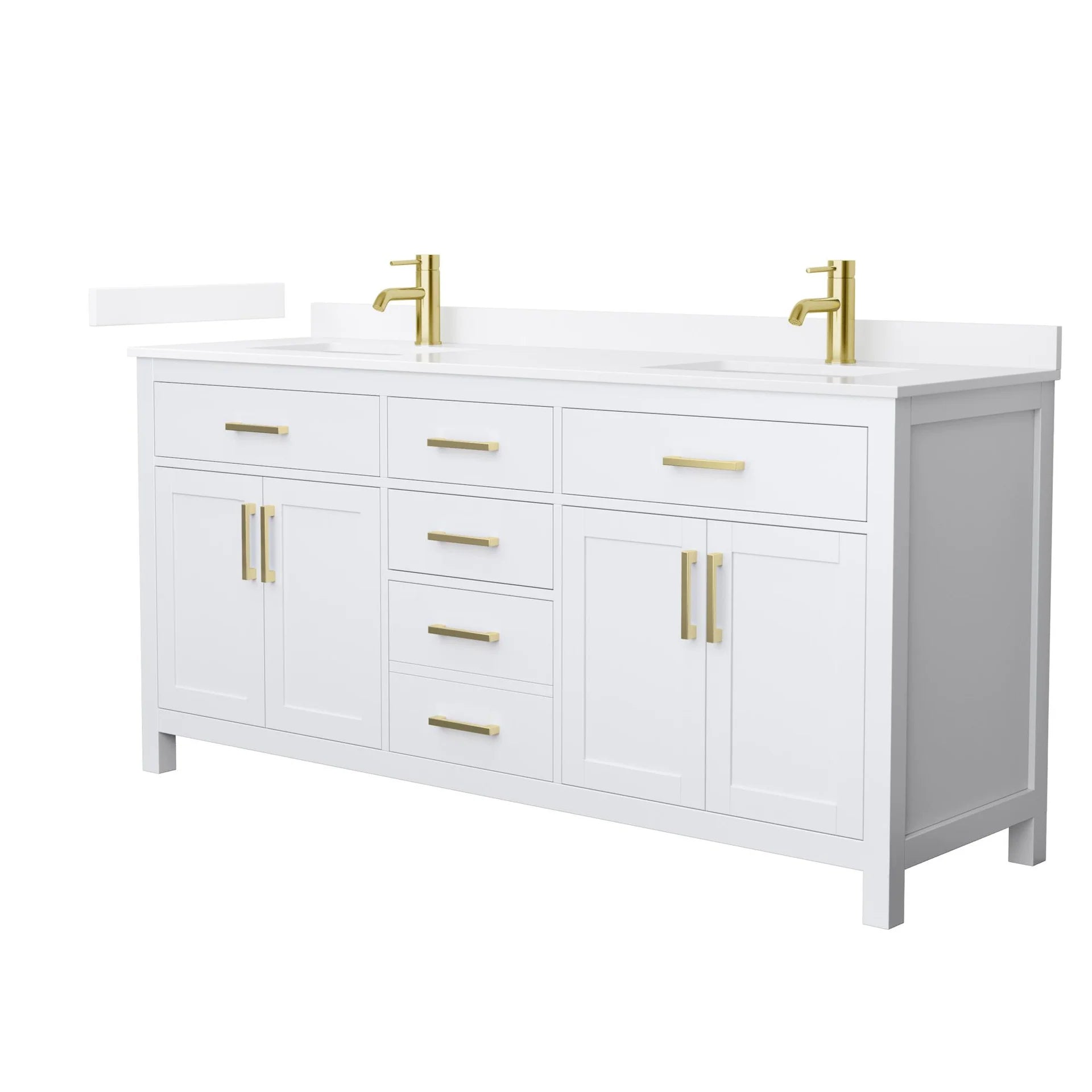 Beckett Bathroom Vanity with Countertop Double Sink Single hole Faucet Setup