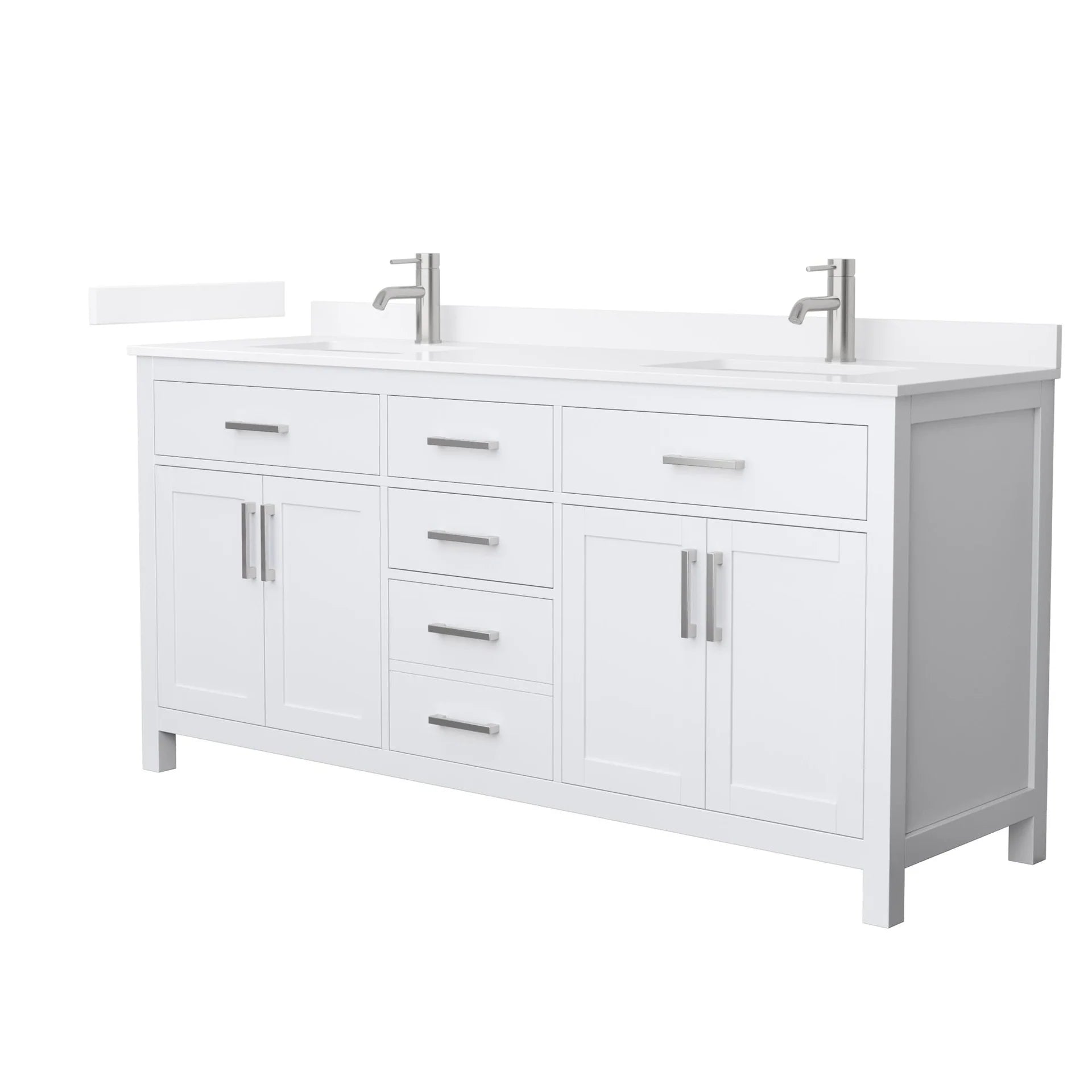Beckett Bathroom Vanity with Countertop Double Sink Single hole Faucet Setup