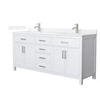 Beckett Bathroom Vanity with Countertop Double Sink Single hole Faucet Setup