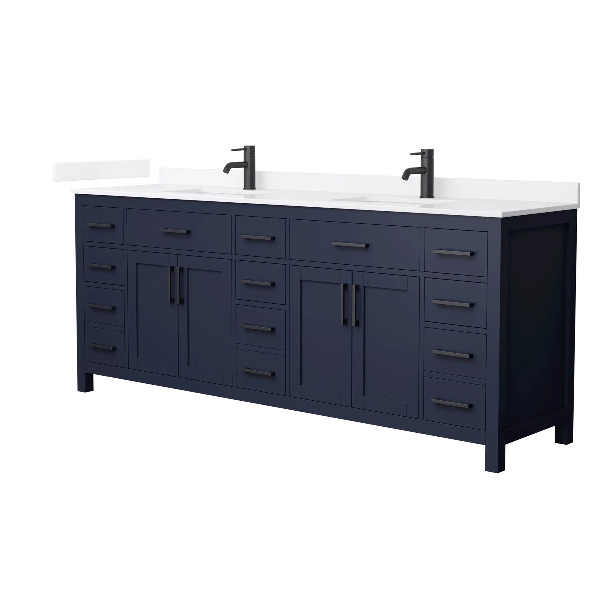 Beckett Bathroom Vanity with Countertop Double Sink Single hole Faucet Setup