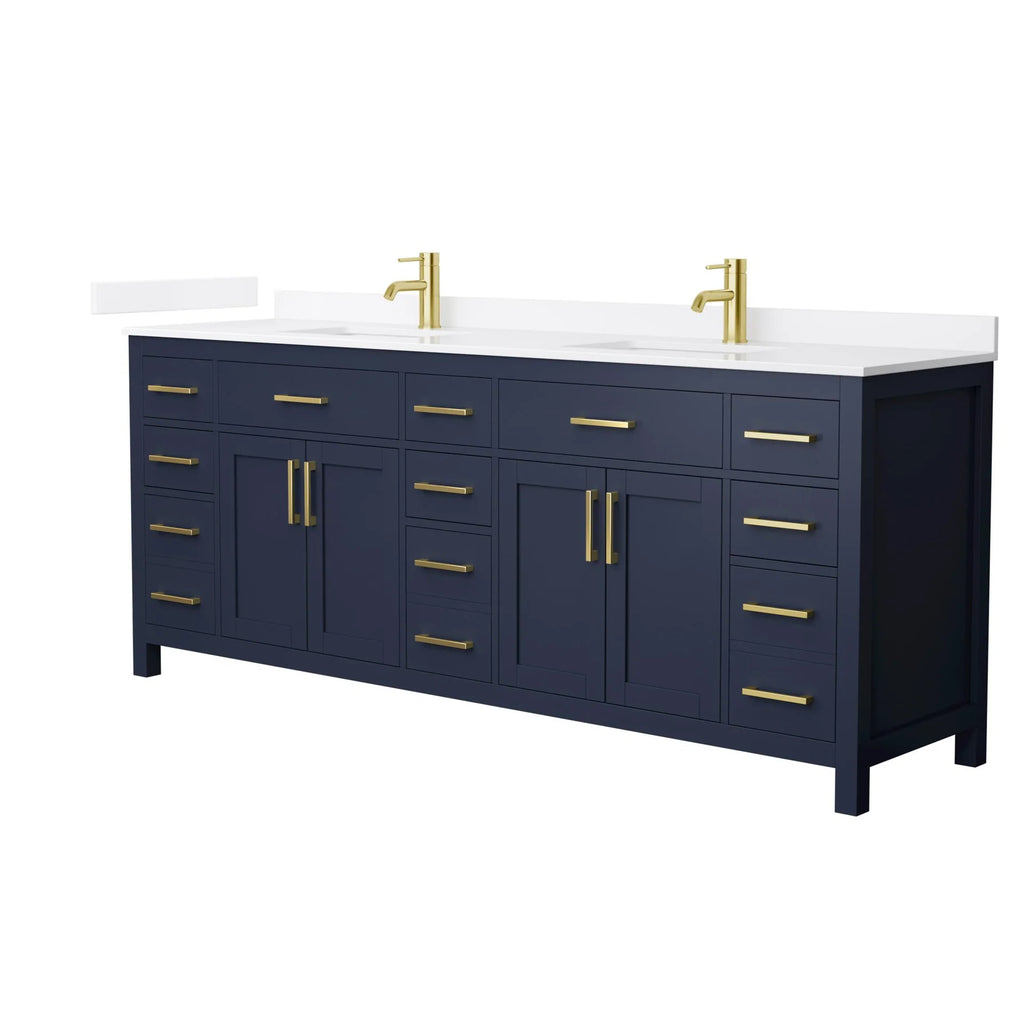 Beckett Bathroom Vanity with Countertop Double Sink Single hole Faucet Setup