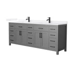 Beckett Bathroom Vanity with Countertop Double Sink Single hole Faucet Setup