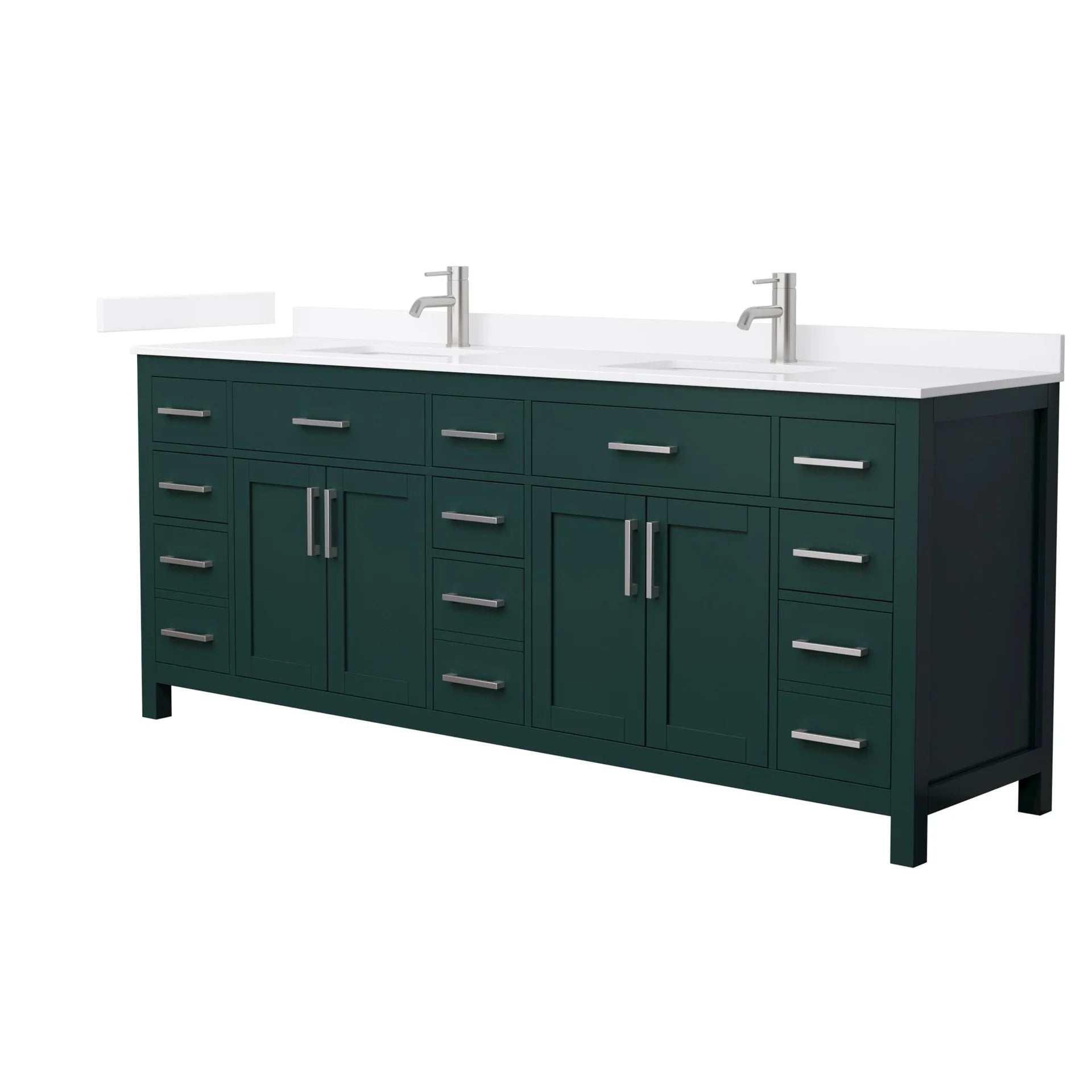 Beckett Bathroom Vanity with Countertop Double Sink Single hole Faucet Setup