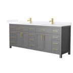 Beckett Bathroom Vanity with Countertop Double Sink Single hole Faucet Setup