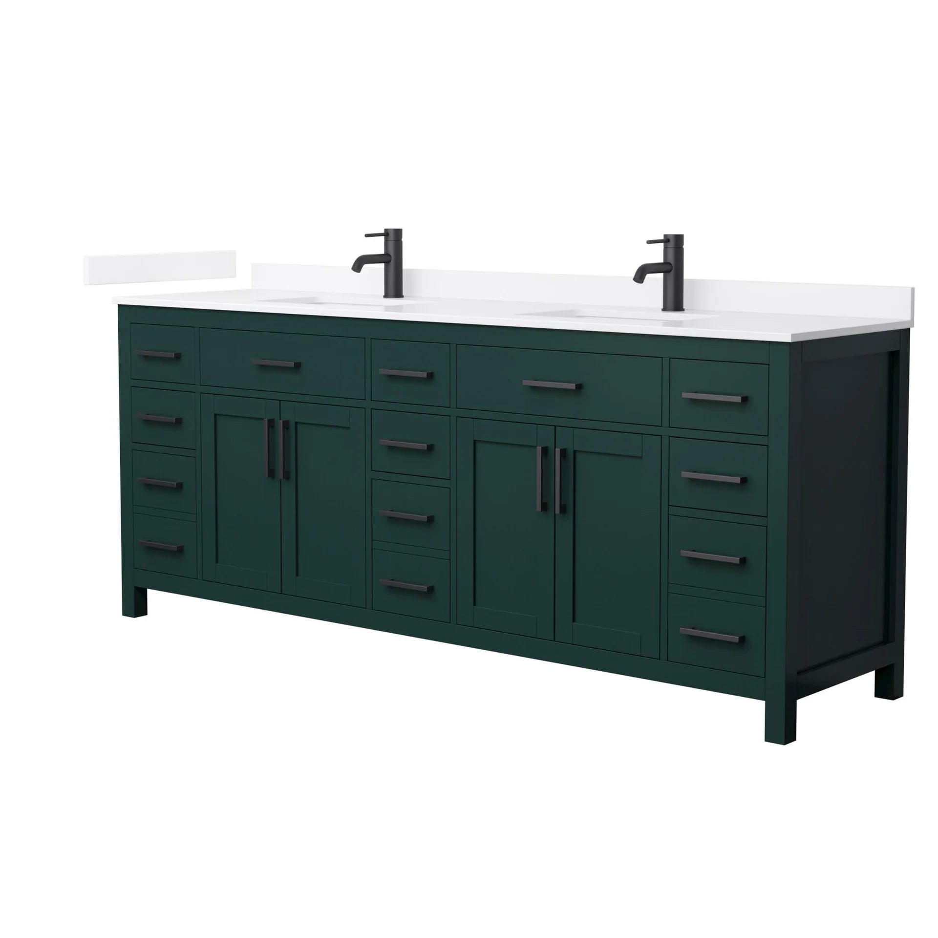 Beckett Bathroom Vanity with Countertop Double Sink Single hole Faucet Setup