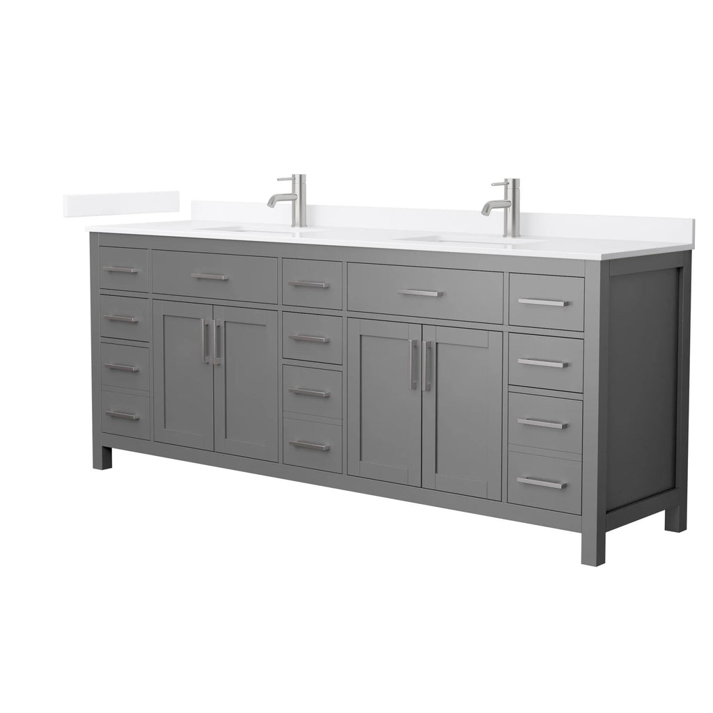 Beckett Bathroom Vanity with Countertop Double Sink Single hole Faucet Setup