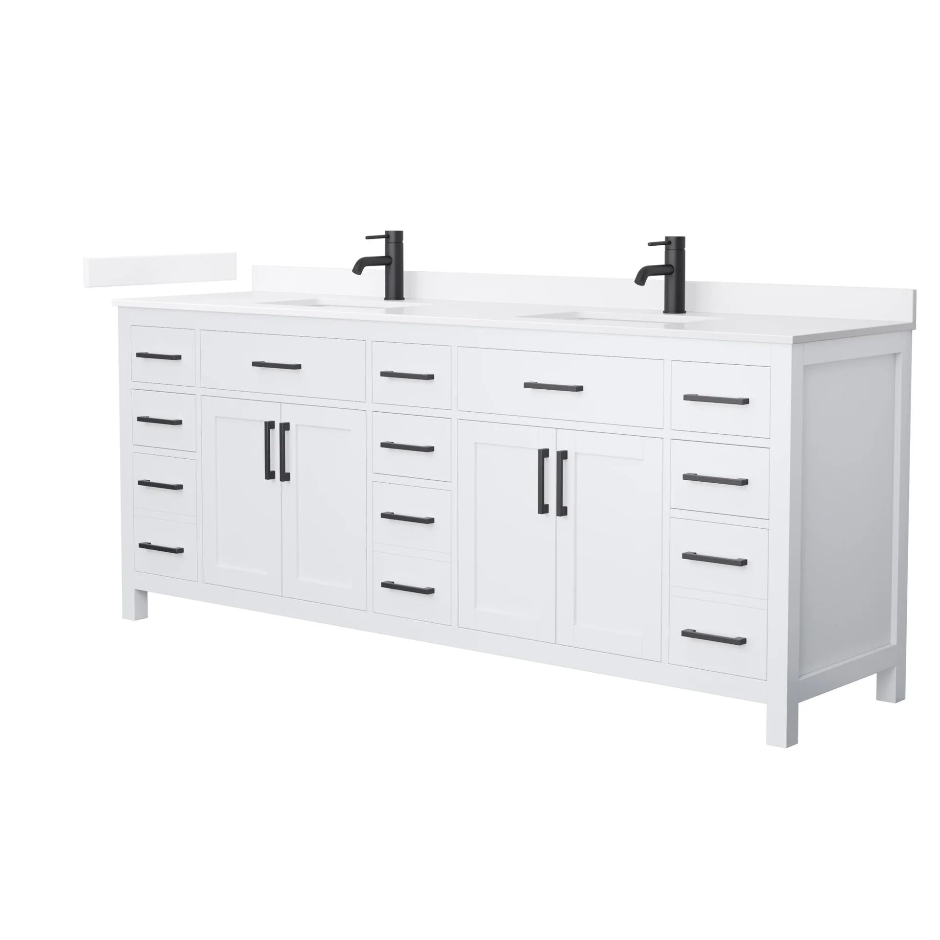 Beckett Bathroom Vanity with Countertop Double Sink Single hole Faucet Setup