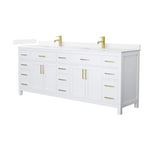 Beckett Bathroom Vanity with Countertop Double Sink Single hole Faucet Setup