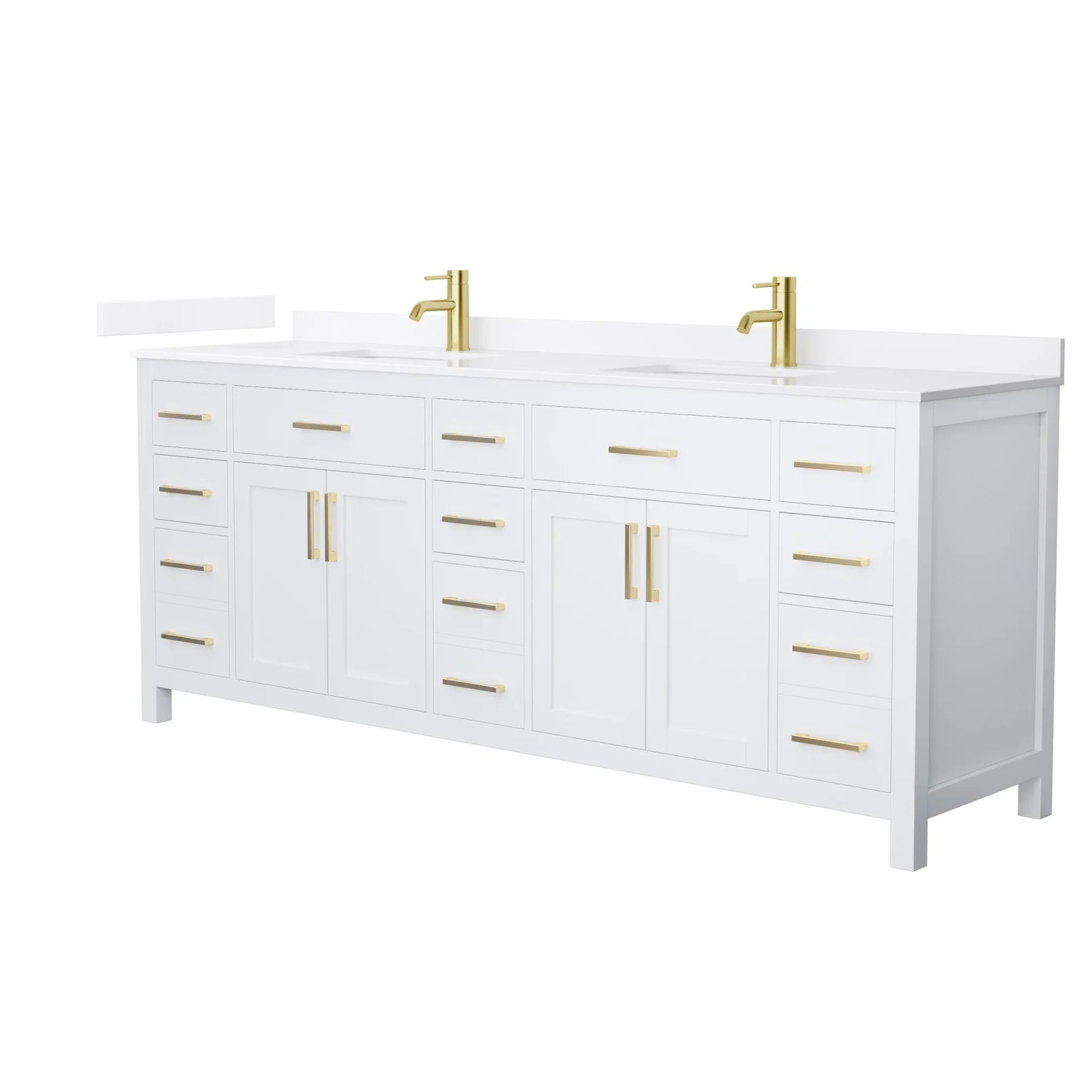 Beckett Bathroom Vanity with Countertop Double Sink Single hole Faucet Setup