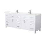 Beckett Bathroom Vanity with Countertop Double Sink Single hole Faucet Setup