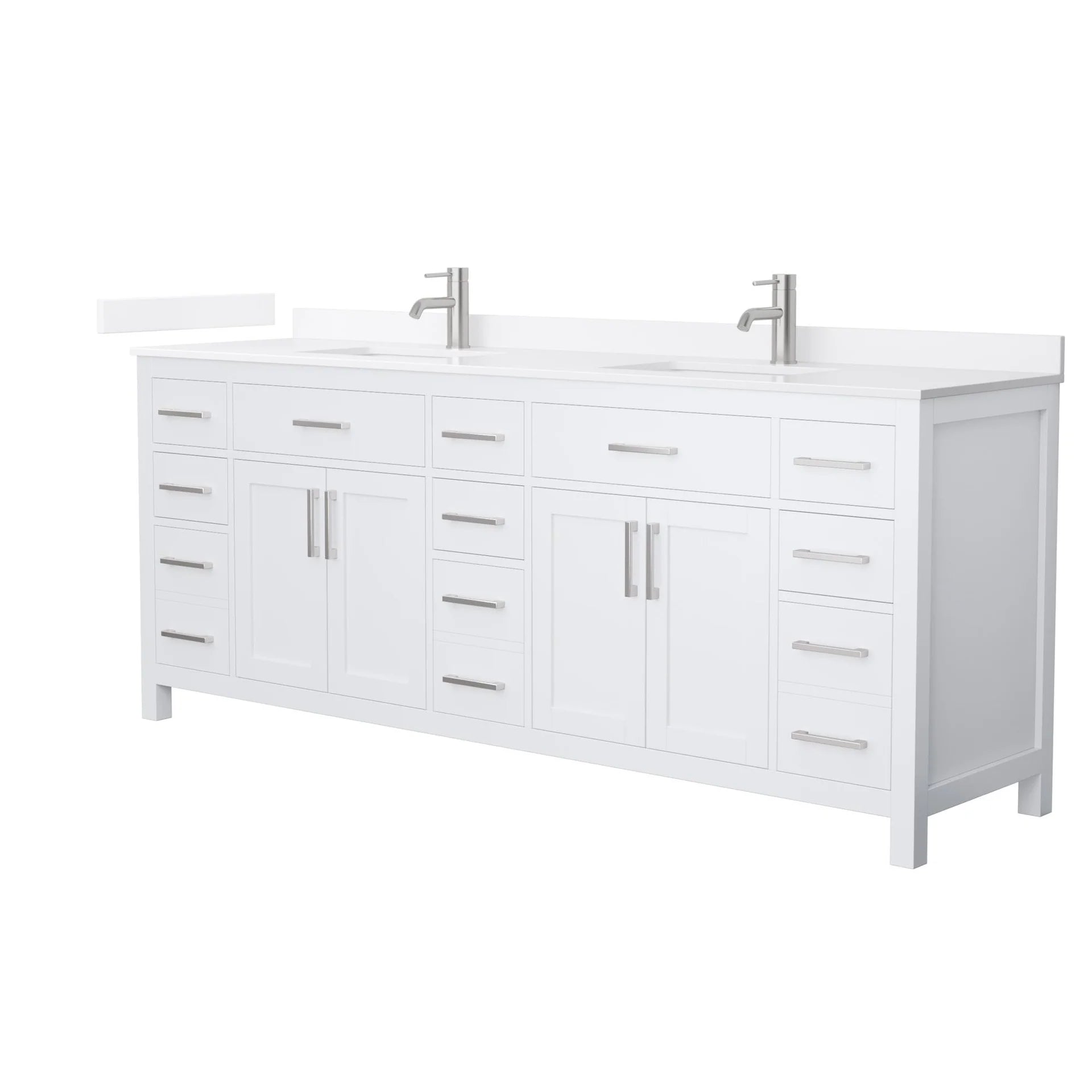 Beckett Bathroom Vanity with Countertop Double Sink Single hole Faucet Setup