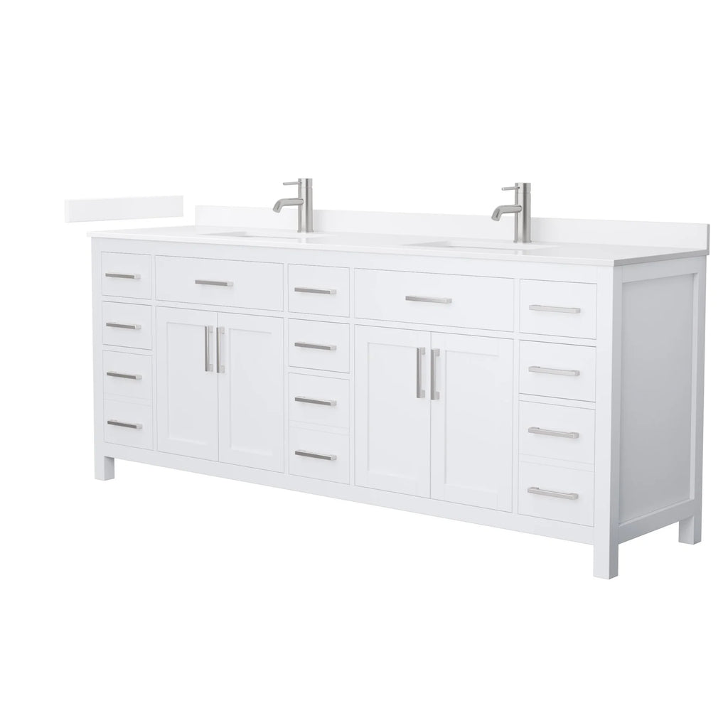 Beckett Bathroom Vanity with Countertop Double Sink Single hole Faucet Setup