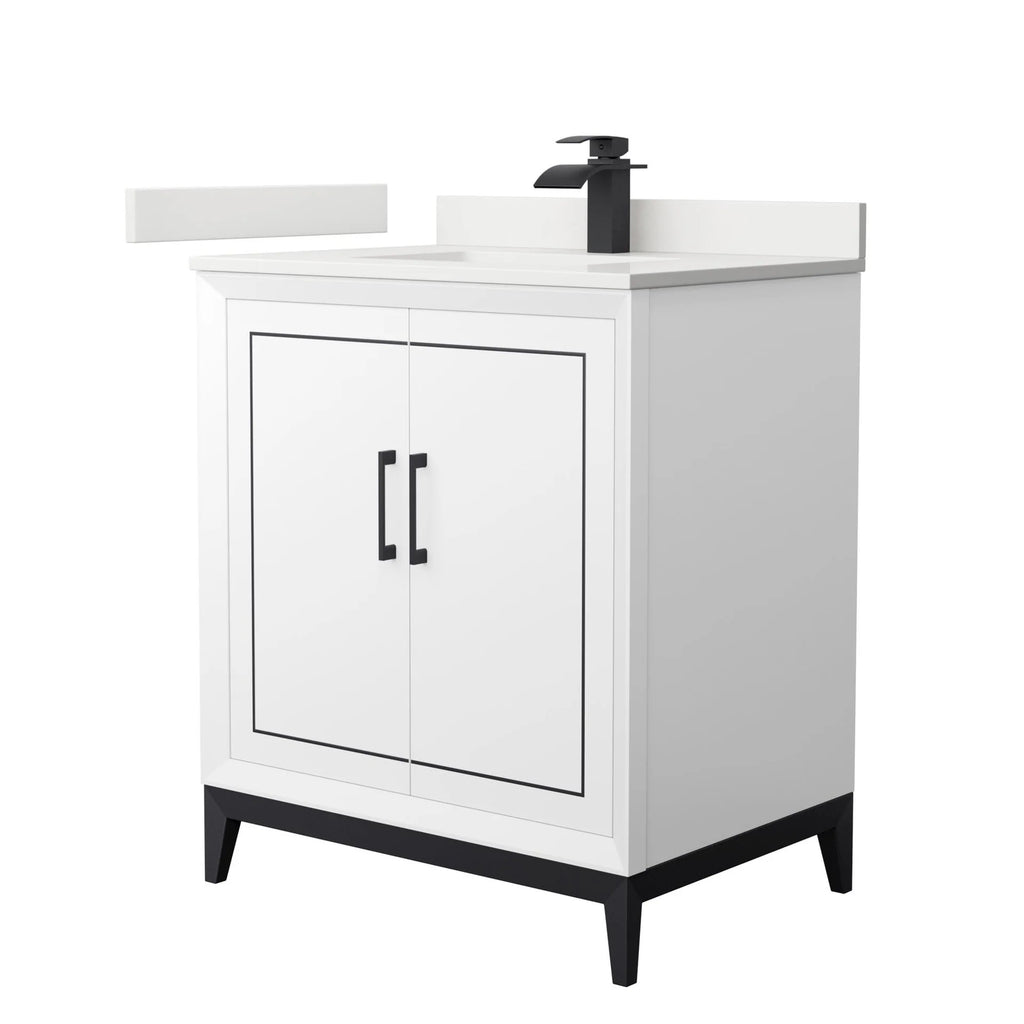 Marlena Bathroom Vanity with Countertop Single Sink Single hole Faucet Setup