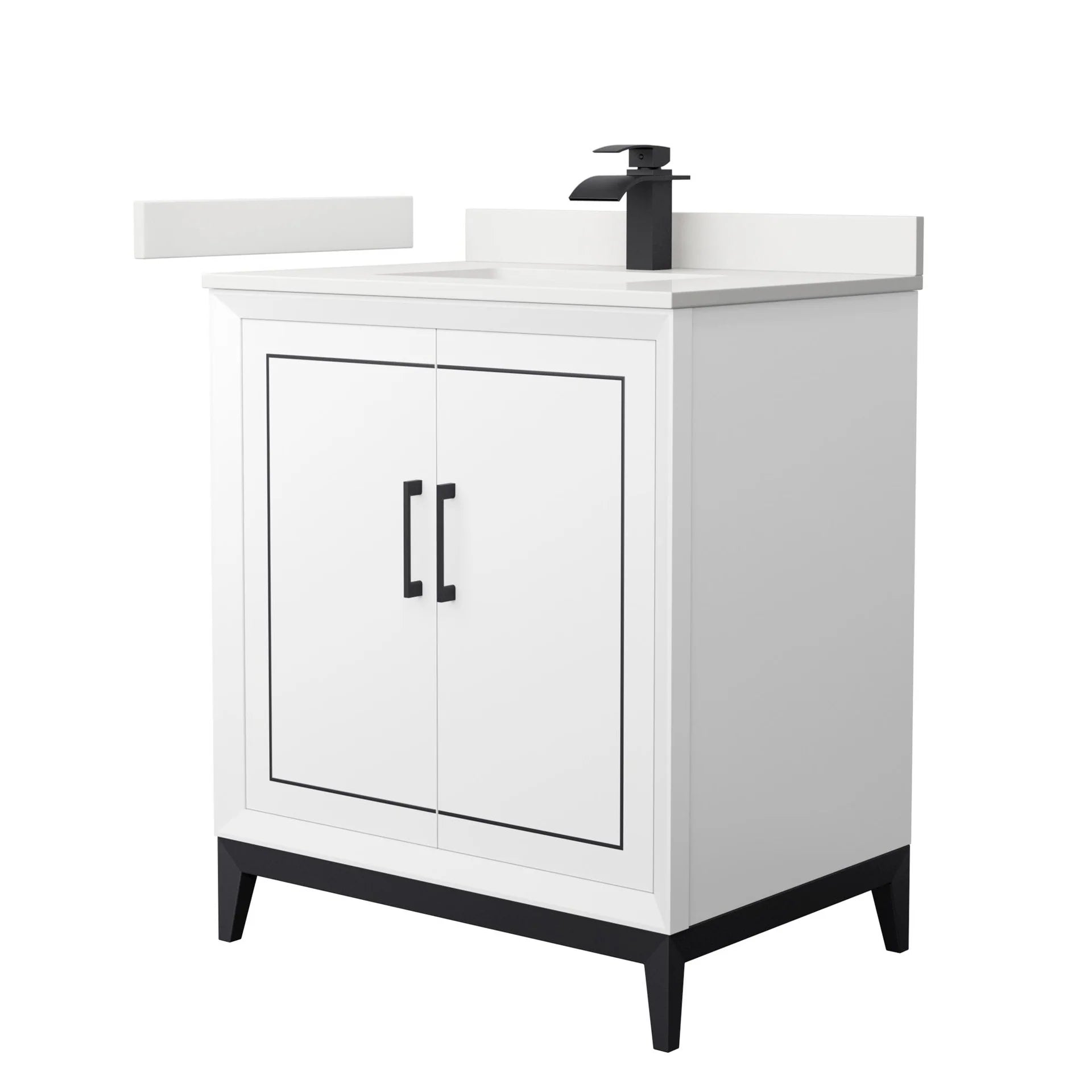 Marlena Bathroom Vanity with Countertop Single Sink Single hole Faucet Setup