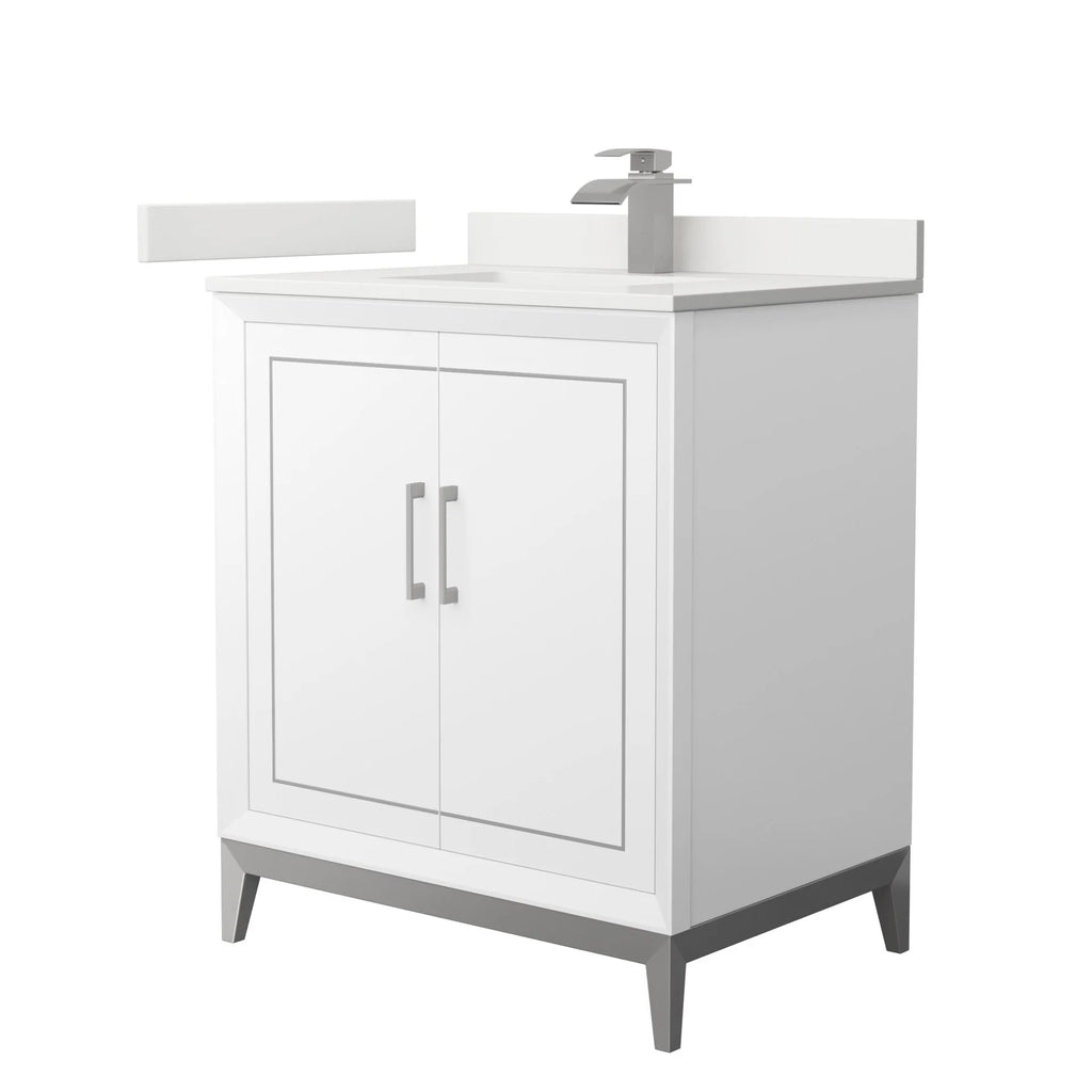 Marlena Bathroom Vanity with Countertop Single Sink Single hole Faucet Setup