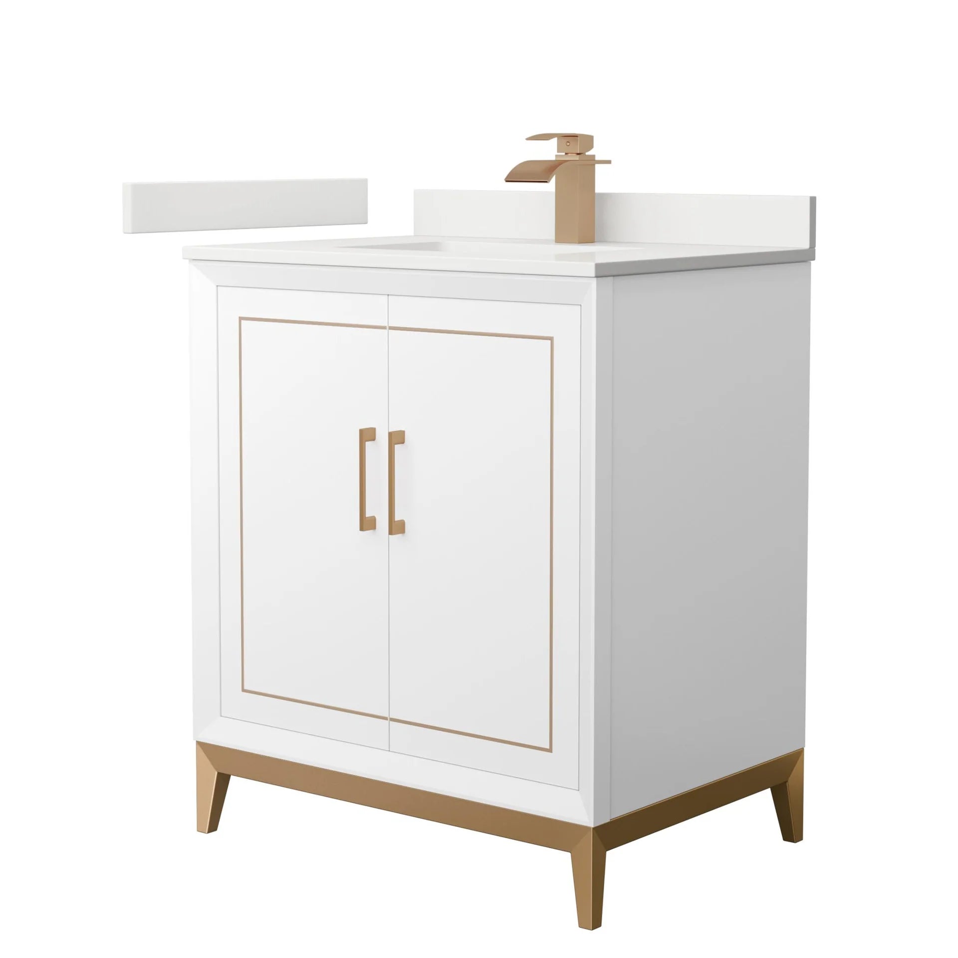 Marlena Bathroom Vanity with Countertop Single Sink Single hole Faucet Setup