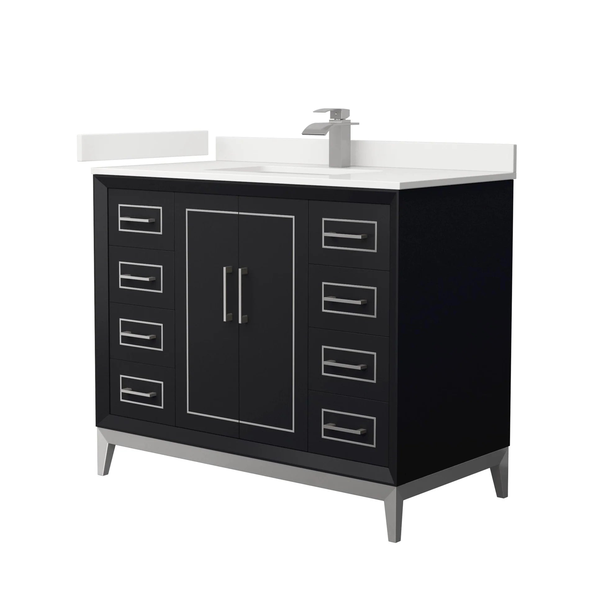 Marlena Bathroom Vanity with Countertop Single Sink Single hole Faucet Setup
