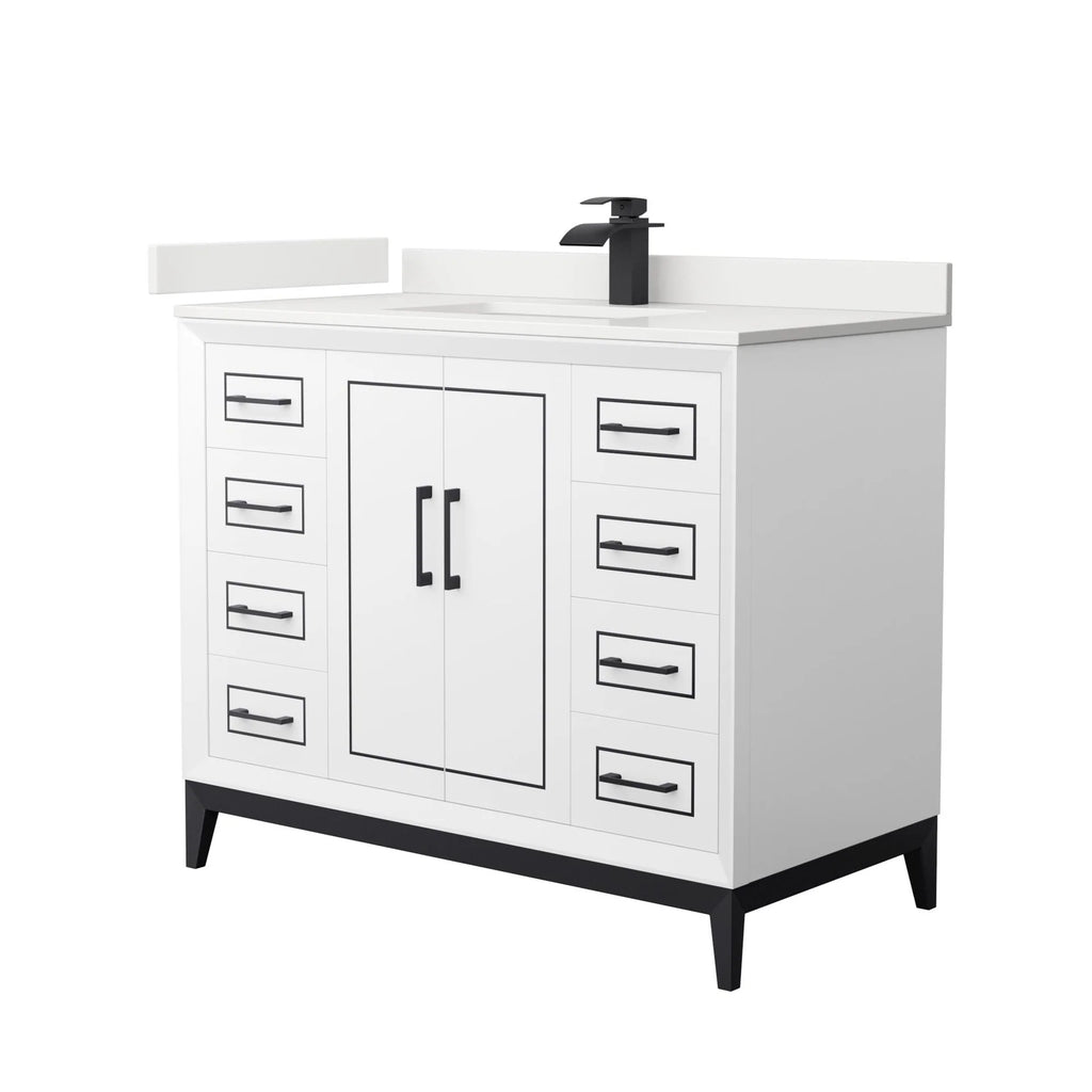 Marlena Bathroom Vanity with Countertop Single Sink Single hole Faucet Setup
