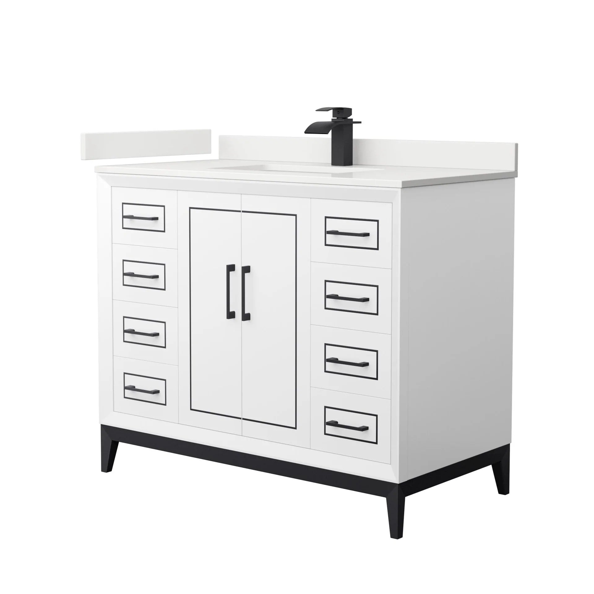 Marlena Bathroom Vanity with Countertop Single Sink Single hole Faucet Setup