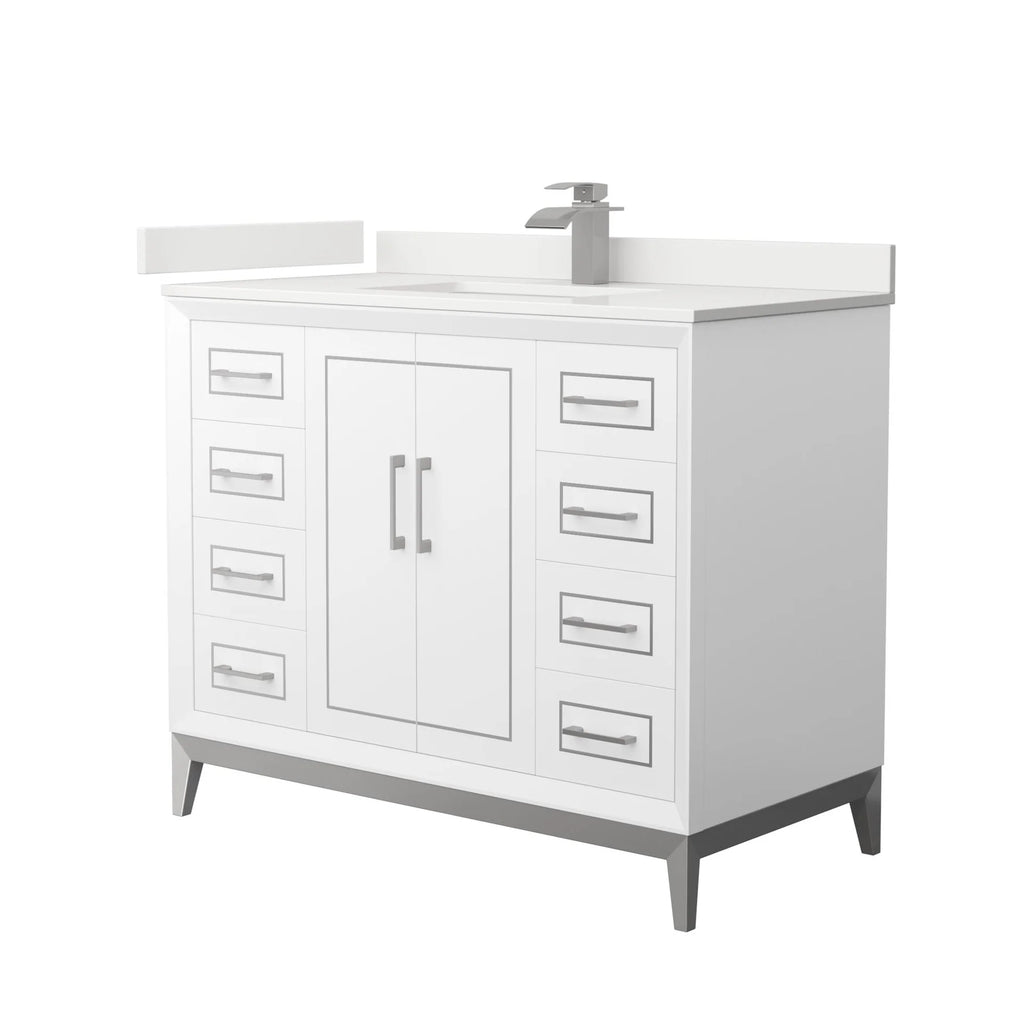 Marlena Bathroom Vanity with Countertop Single Sink Single hole Faucet Setup