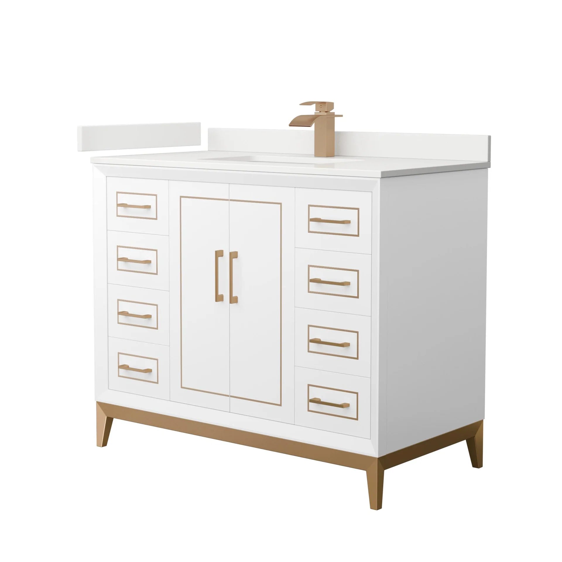 Marlena Bathroom Vanity with Countertop Single Sink Single hole Faucet Setup
