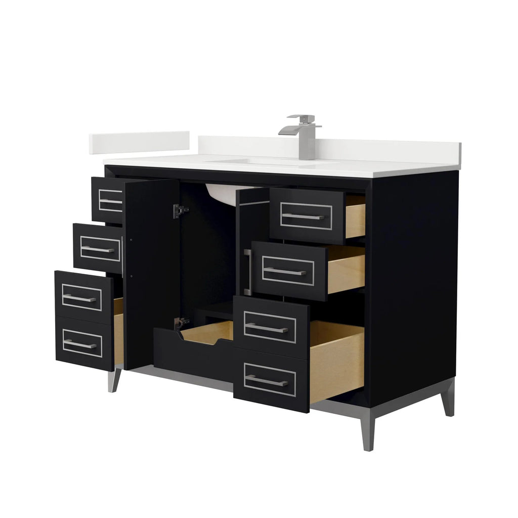 Marlena Bathroom Vanity with Countertop Single Sink Single hole Faucet Setup