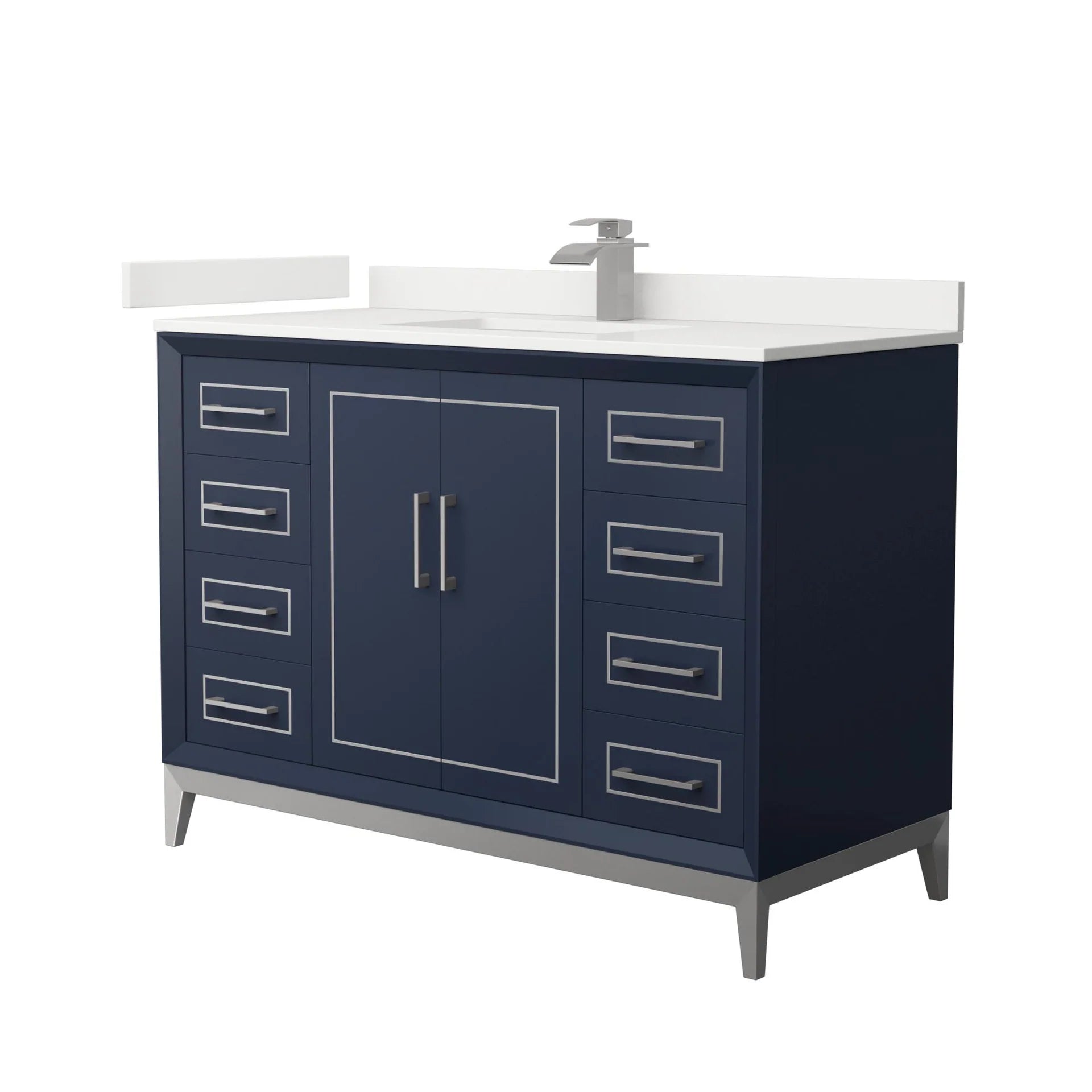 Marlena Bathroom Vanity with Countertop Single Sink Single hole Faucet Setup