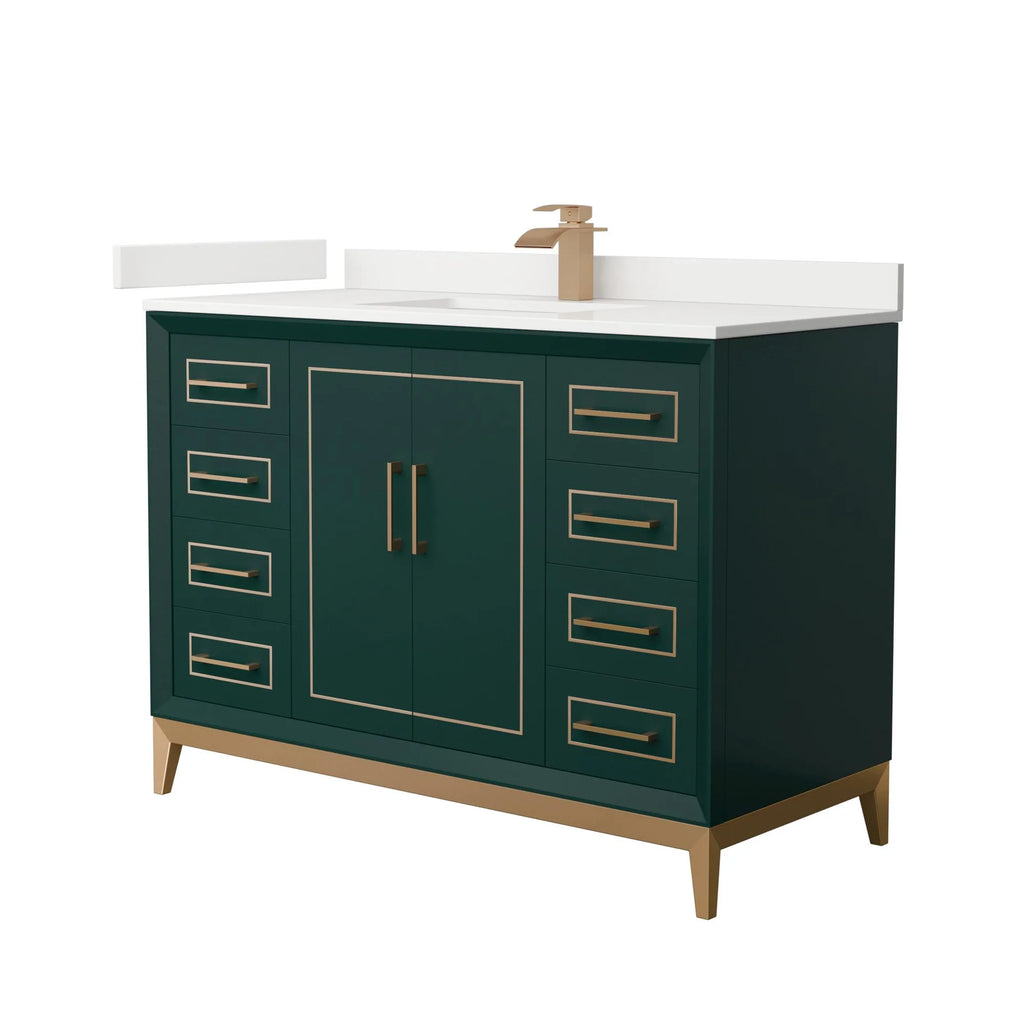 Marlena Bathroom Vanity with Countertop Single Sink Single hole Faucet Setup