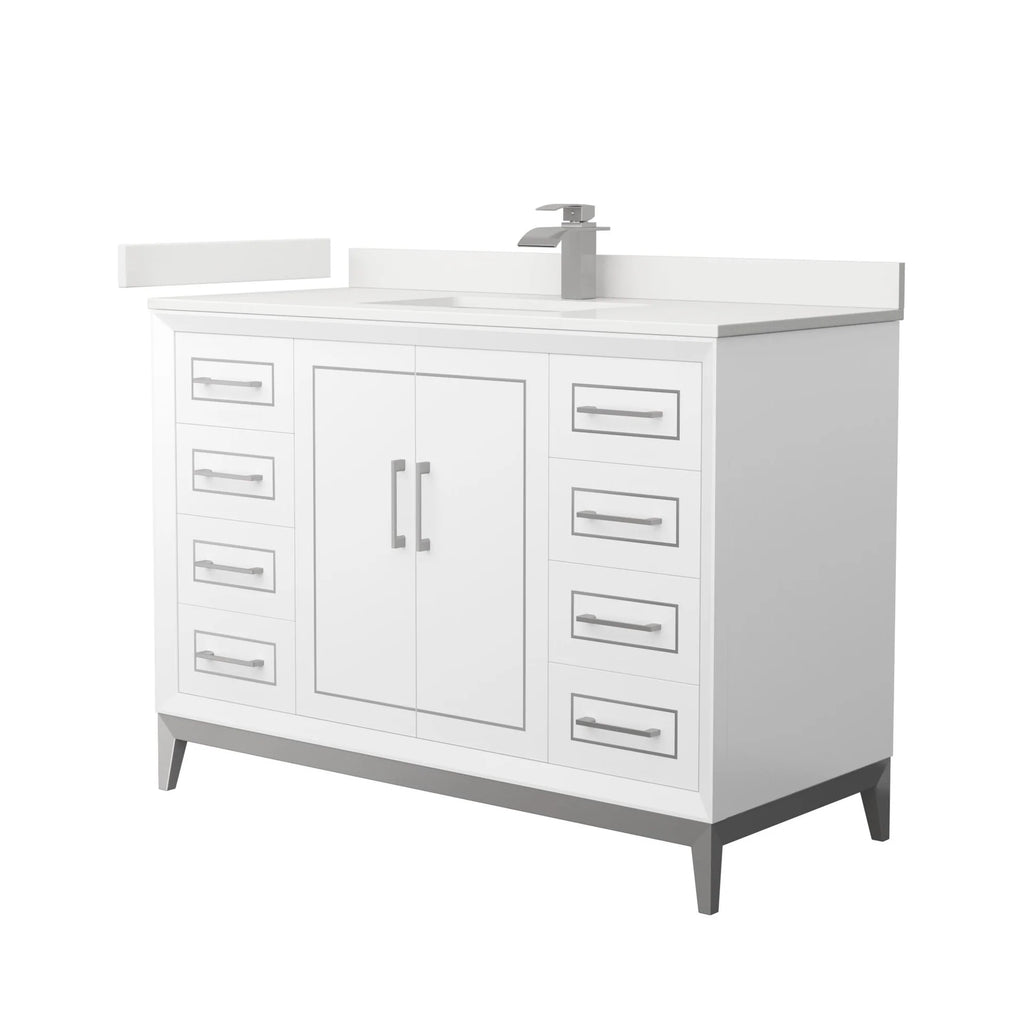 Marlena Bathroom Vanity with Countertop Single Sink Single hole Faucet Setup