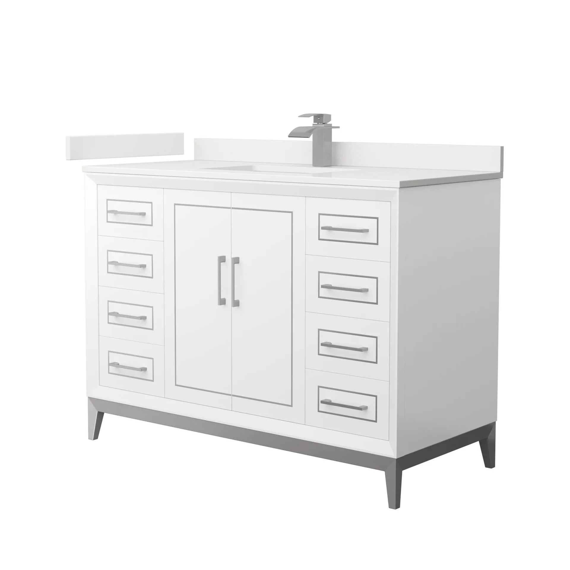 Marlena Bathroom Vanity with Countertop Single Sink Single hole Faucet Setup