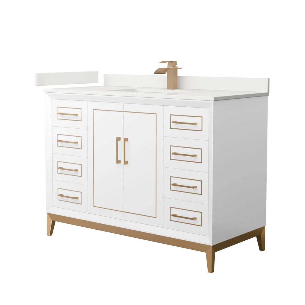 Marlena Bathroom Vanity with Countertop Single Sink Single hole Faucet Setup