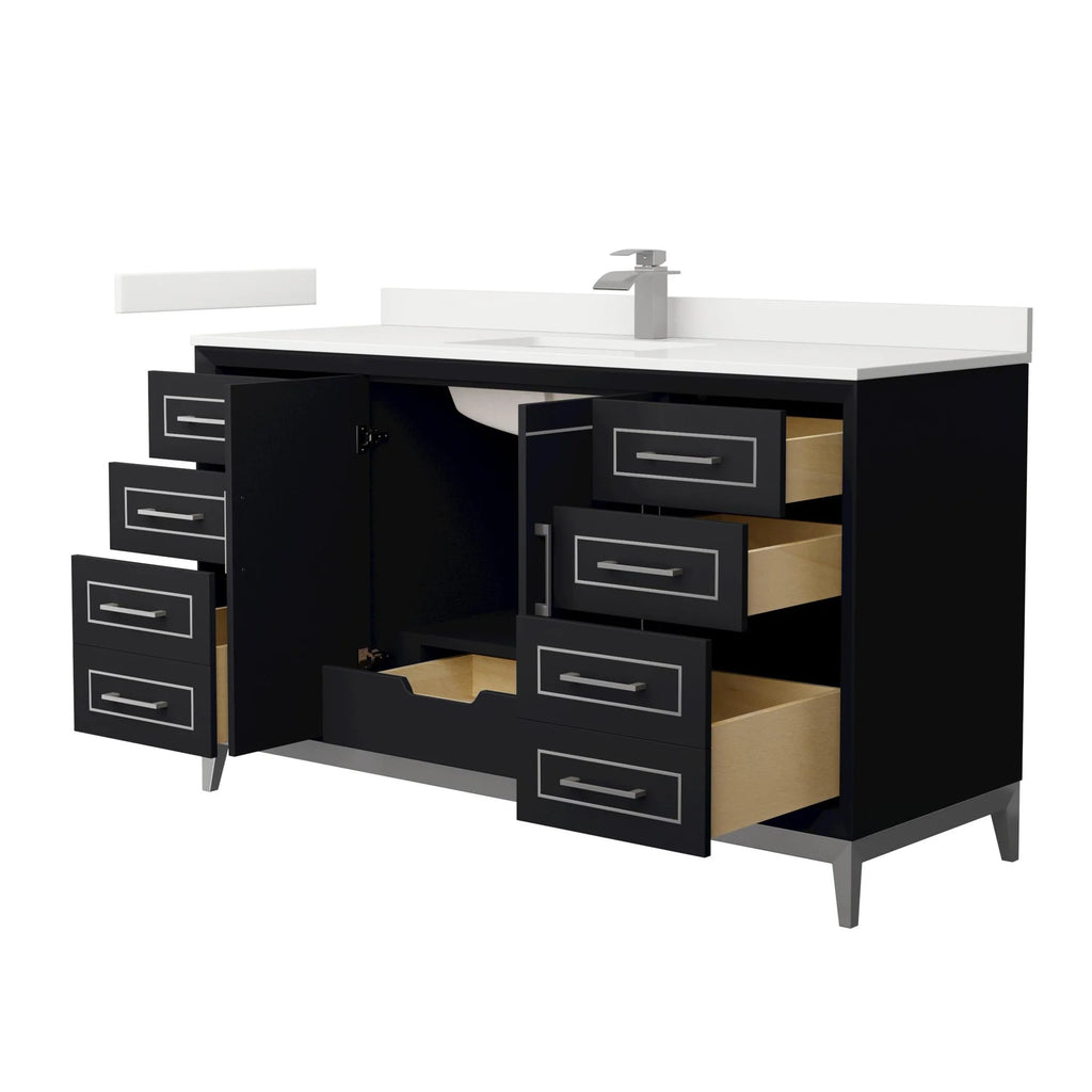Marlena Bathroom Vanity with Countertop Single Sink Single hole Faucet Setup