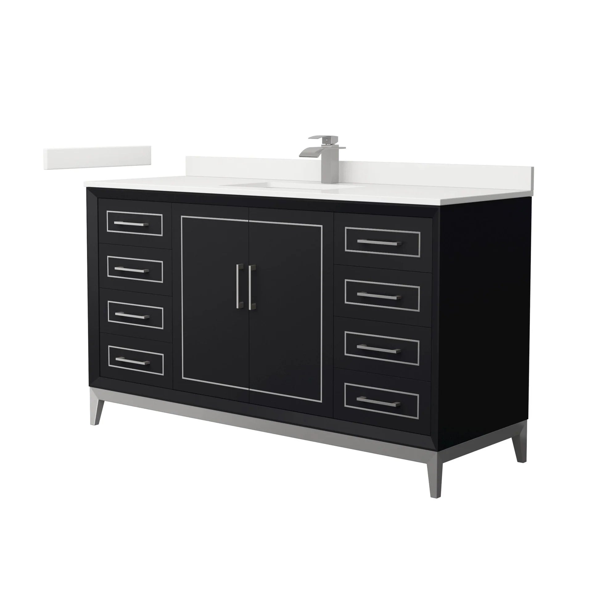 Marlena Bathroom Vanity with Countertop Single Sink Single hole Faucet Setup