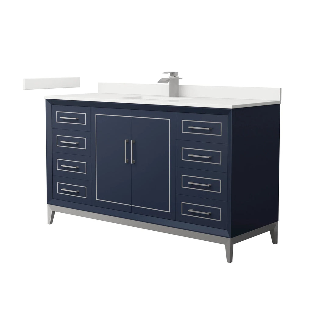 Marlena Bathroom Vanity with Countertop Single Sink Single hole Faucet Setup