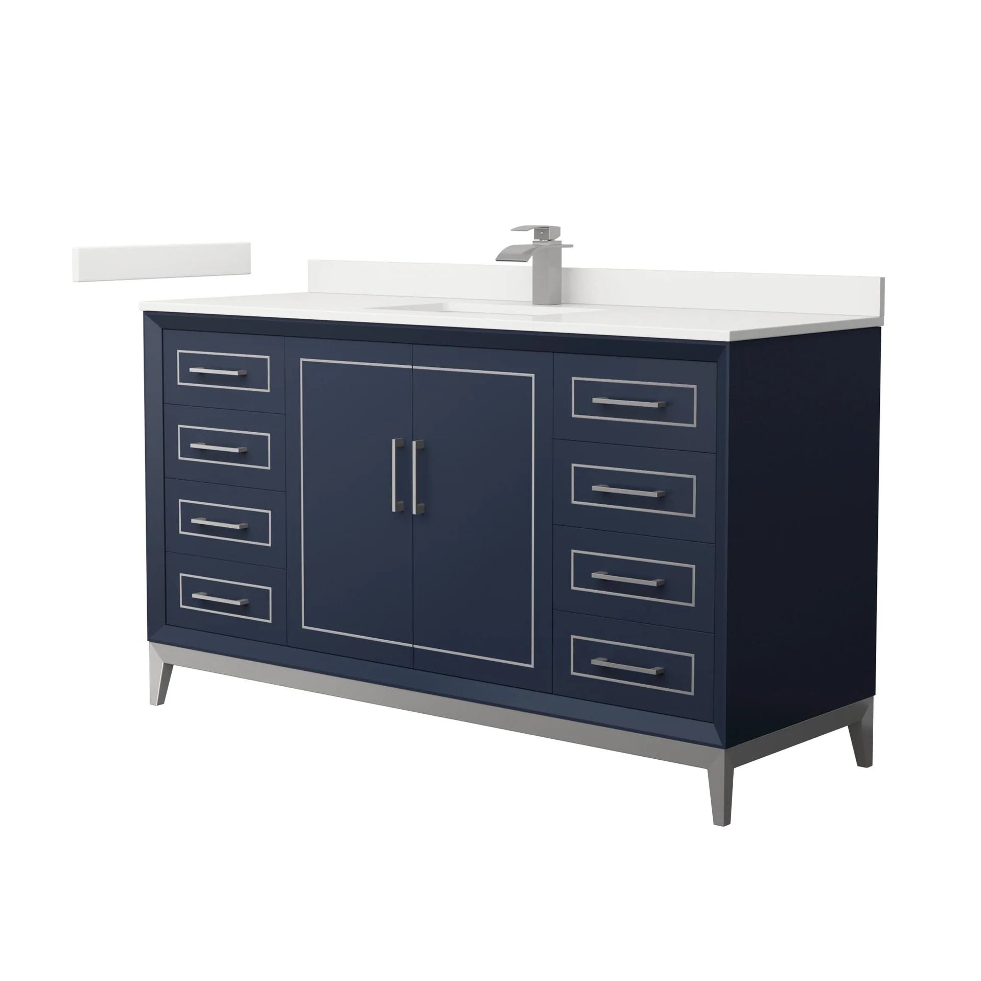 Marlena Bathroom Vanity with Countertop Single Sink Single hole Faucet Setup