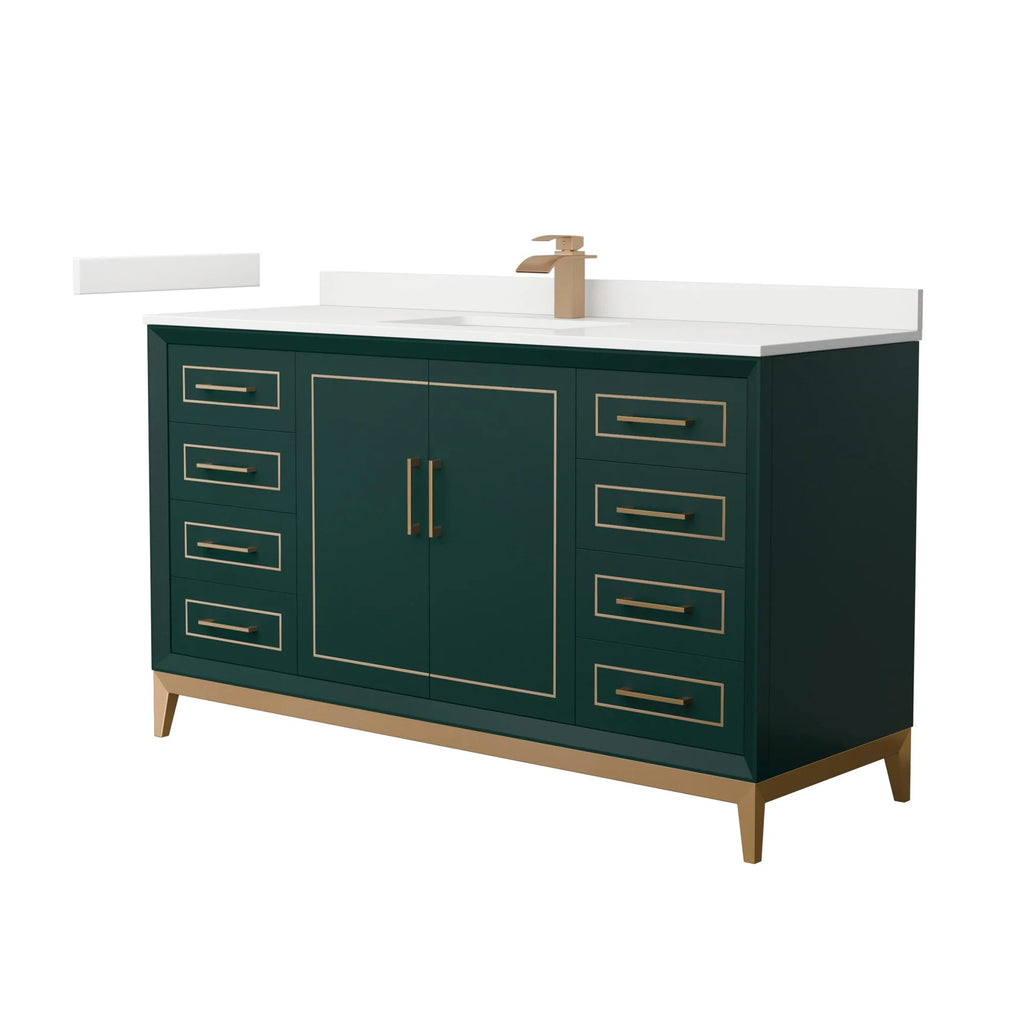 Marlena Bathroom Vanity with Countertop Single Sink Single hole Faucet Setup