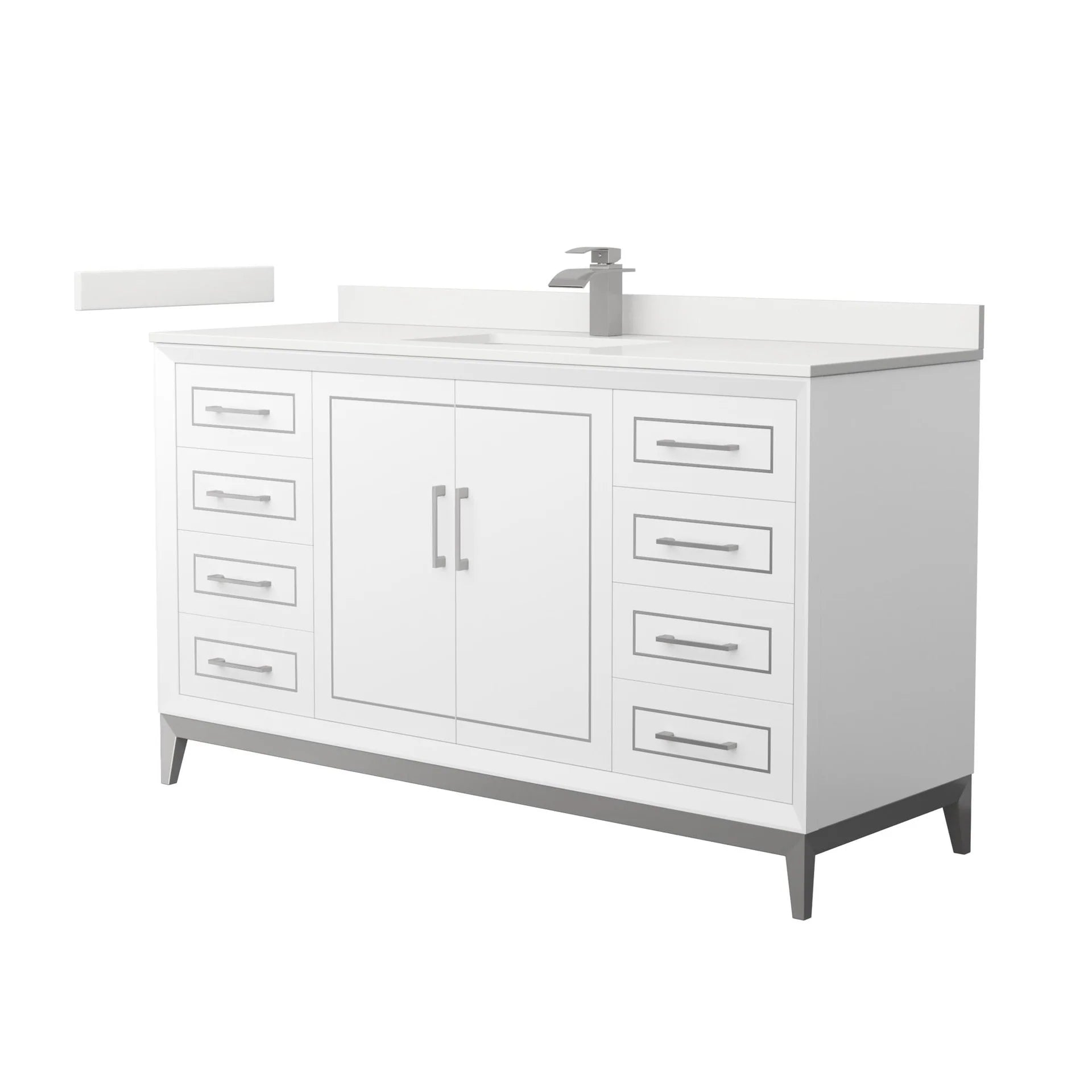 Marlena Bathroom Vanity with Countertop Single Sink Single hole Faucet Setup