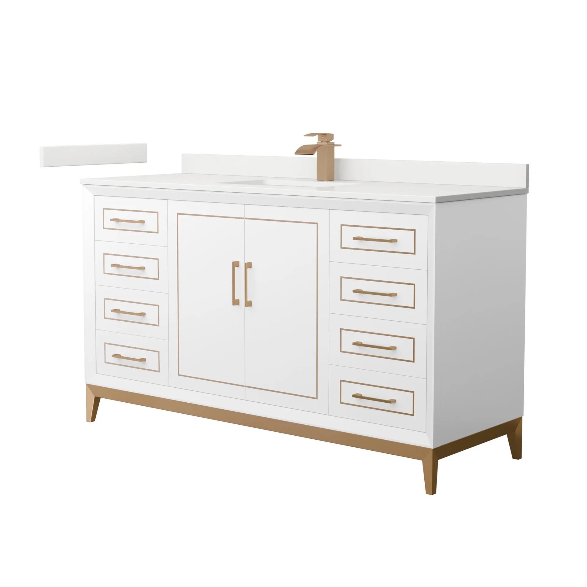 Marlena Bathroom Vanity with Countertop Single Sink Single hole Faucet Setup