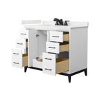 Amici Single Bath Vanity in White with White Quartz Top
