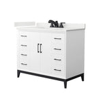 Amici Single Bath Vanity in White with White Quartz Top