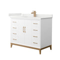 Amici Single Bath Vanity in White with White Quartz Top